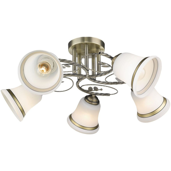 VELANTE 112-507-05 Люстра потолочная Бронза/Белый, Бронза E27 5*60W