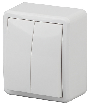 ЭРА 11-1205-01 Эксперт Белый Выключатель 2-кл с подсветкой ОУ