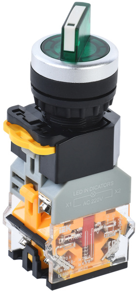 IEK Переключатель D8-11XD2 2 положения 1з+1р с подсветкой зеленый