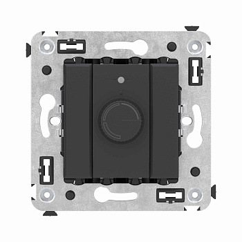 DKC Диммер поворотный в стену, "Avanti", "Черный матовый"