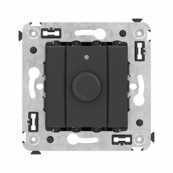 DKC Диммер поворотный в стену, "Avanti", "Черный матовый"