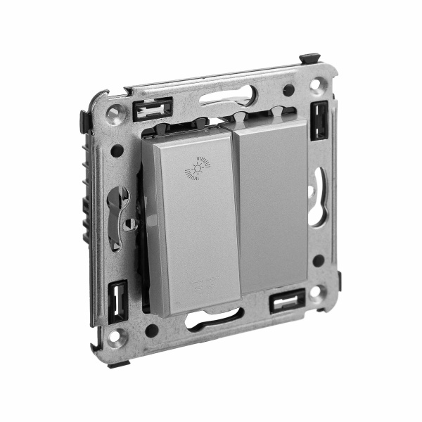 Купить DKC Диммер кнопочный в стену для LED ламп, "Avanti", "Закаленная сталь"