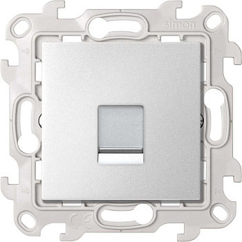 Simon 24 Алюминий Розетка для передачи данных RJ45 Cat.5e UTP 2410598-033