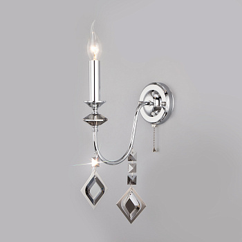 Eurosvet 10120/1 Светильник настенный хром/дымчатый хрусталь Strotskis a055311