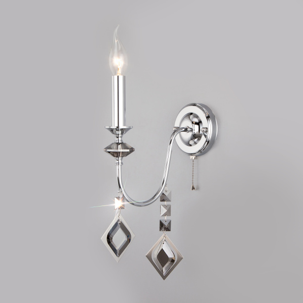 Eurosvet 10120/1 Светильник настенный хром/дымчатый хрусталь Strotskis a055311