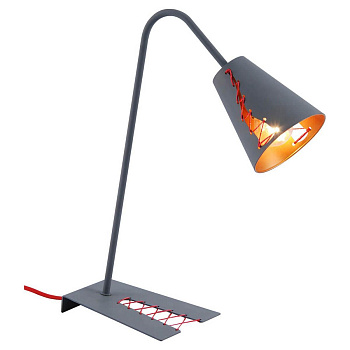 Lussole LOFT Металл Серый / красный Металл Светильник настольный E14 40W LSP-0518 Lussole LOFT Металл Серый / красный Металл Светильник настольный E14 40W LSP-0518