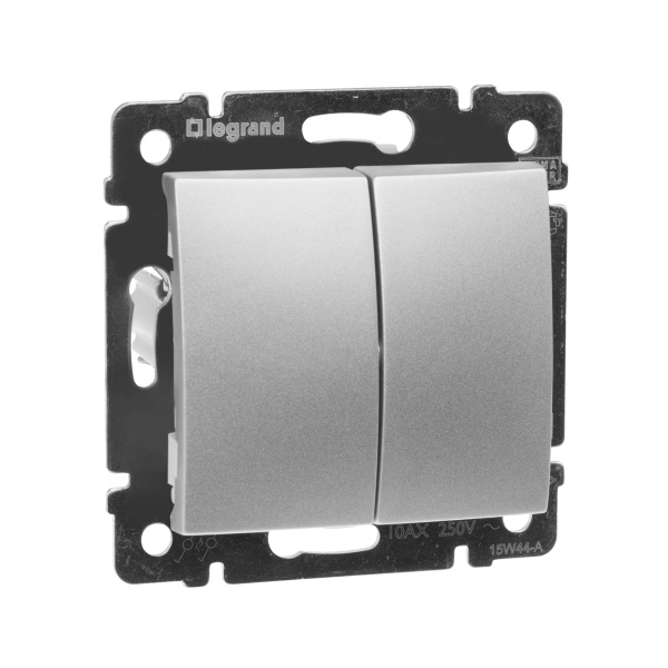 Legrand Valena Алюминий Переключатель 2-х клавишный 770108