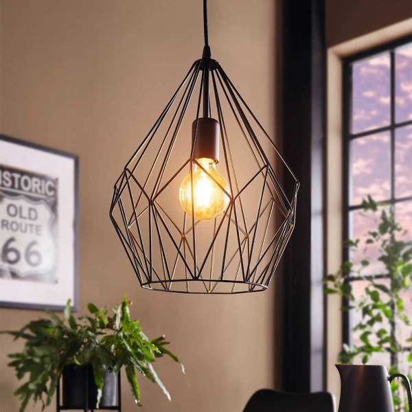 Eglo Подвес CARLTON, 1x60W (E27), Ø310, H1100, сталь, черный 49257 Купить Eglo Подвес CARLTON, 1x60W (E27), Ø310, H1100, сталь, черный 49257
