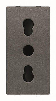 ABB Zenit Механизм розетки ITA стандарта с заземлением (2P+E), 1M, 16А / 127В, серебристый 2CLA213300N1301