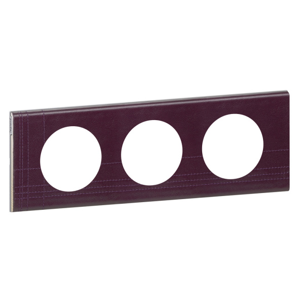 Купить Legrand Celiane2 Кожа пурпур Рамка 3-ая (2+2+2 мод) 069443
