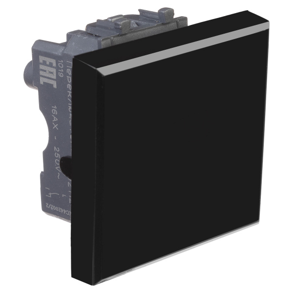 Купить DKC Переключатель одноклавишный модульный, "Avanti", "Черный квадрат", 2 модуля