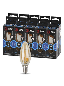 ЭРА F-LED B35-9W-840-E14 gold (филамент, свеча золот, 9Вт, нетр, E14)