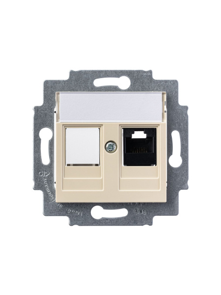 Купить ABB EPJ Levit слоновая кость / белый Розетка компьютерная RJ45 кат,5e+заглуш,, слоновая кость 2CHH295117A6017