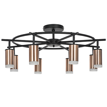 Lightstar LR7183080 Люстра RULLO 8х50W GU10 ЧЕРНЫЙ/МЕДЬ (571718+214430-8+202430-8), шт