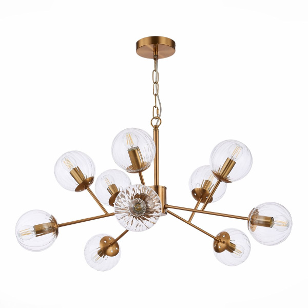 Evoluce SLE220803-10 Люстра подвесная Латунь/Прозрачный E14 10*40W