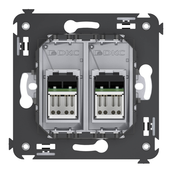 Купить DKC Компьютерная розетка RJ-45 в стену, кат.5e двойная, "Avanti","Закаленная сталь"