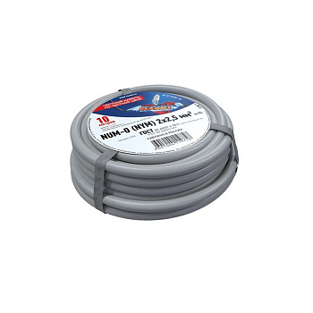 Кабель силовой медный NUM-O 2x2,5 мм², длина 10 метров, ГОСТ 31996-2012, ТУ 3520-015-38229892-2015 Rexant 01-8702-10