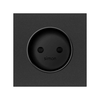 Simon 100 Черный матовый Накладка розетки без заземления 10000040-238