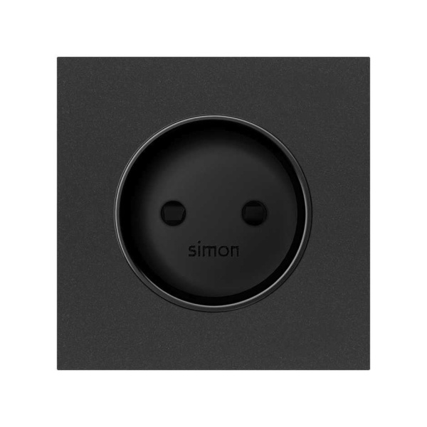 Simon 100 Черный матовый Накладка розетки без заземления 10000040-238