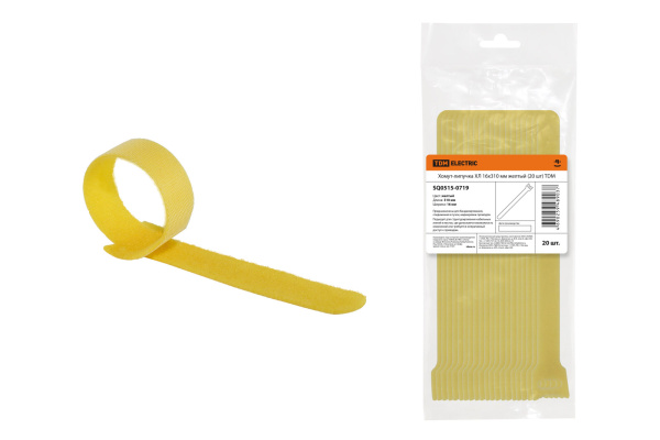 TDM Хомут-липучка ХЛ 16х310 мм желтый (20 шт) SQ0515-0719