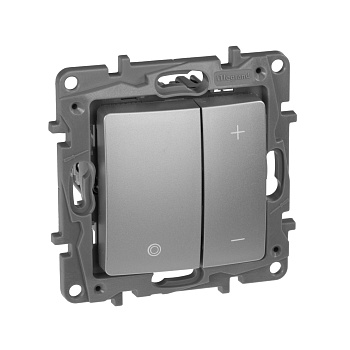 Legrand Etika Алюминий Светорегулятор нажимной, 400Вт 672418