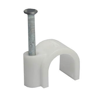 Крепеж кабеля круглый 9 мм, белый (упак. 20 шт) Rexant 07-4009-20