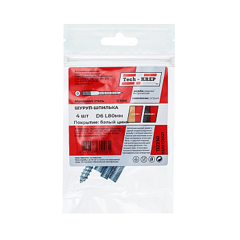 Tech-Krep Шпилька сантехническая М6х80 (4 шт) - пакет 112230