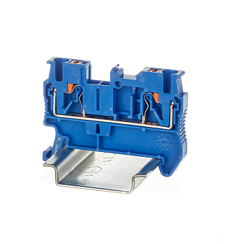 DKC Nuputuk Клемма проходная, зажим push-in, 2 точки подключения, 2.5 кв.мм, синяя