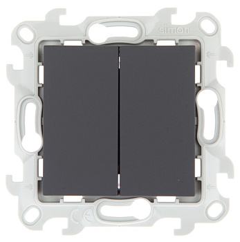 Simon 24 Графит Двухклавишный переключатель 2410397-038