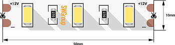 SWG Лента светодиодная стандарт 5630, 60 LED/м, 12 Вт/м, 12В , IP20, Цвет: Теплый белый SWG660-12-12-WW