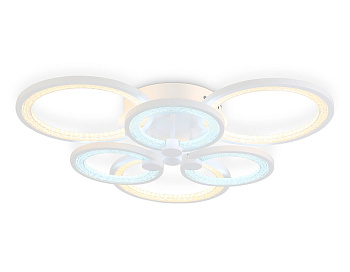 Ambrella Светильник потолочный светодиодный с пультом FA4085/3+3 WH белый 100W 3000K+6400K/4200K/6400K+3000K 620*570*120 (ПДУ ИК)