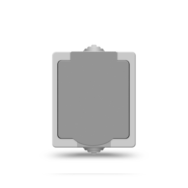 UNIVersal "Аллегро" Розетка Серый с/з, з/ш, с крышкой IP-54 1282