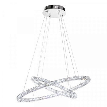 Eglo Подвес LED TONERIA, 128х0,5(LED), Ø900, B670, H1500, сталь, хром/хрусталь 93946
