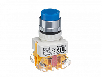 Dekraft Выключатель кноп. с фикс. ABFP D22 син. 220В ВK-22