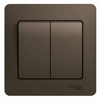 Systeme Electric Glossa Шоколад Выключатель 2-клавишный, сх.5, 10АХ (в сборе)