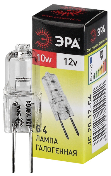 ЭРА G4-JC-10W-12V (галоген, капсула, 10Вт, нейтр, G4)