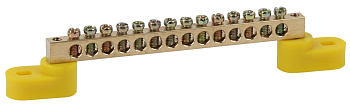 ЭРА NO-222-112-1 Желтый Шина PE "земля" на двух угловых изоляторах ШНИ-6х9-14-У2