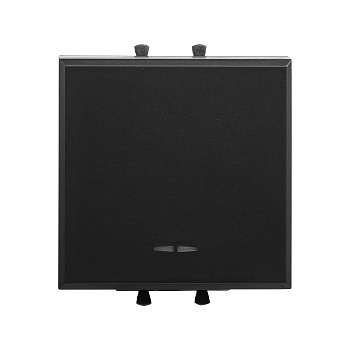 DKC Инвертор одноклавишный модульный, "Avanti", "Черный матовый", 2 модуля