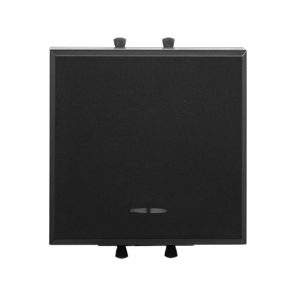 DKC Инвертор одноклавишный модульный, "Avanti", "Черный матовый", 2 модуля