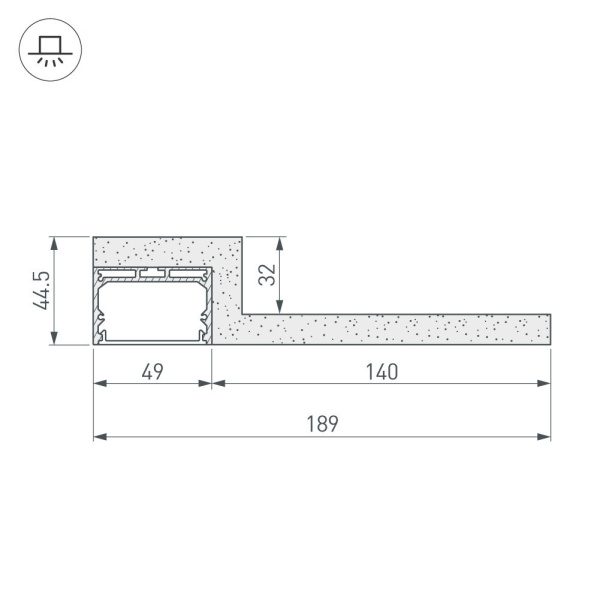 Купить Arlight Гипсокартонный Модуль ARL-LINE-EDGE-50-2000 (ГКЛ 12.5мм) (-) 022265