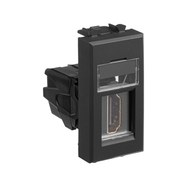 Купить DKC HDMI розетка модульная, тип А-А, "Avanti", "Черный матовый", 1 модуль