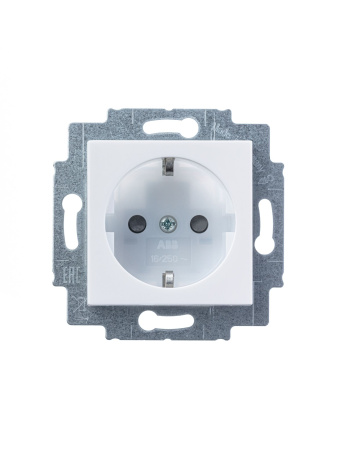 Купить ABB EPJ Levit белый / ледяной Розетка с заземлением со шторками 2CHH203457A6001