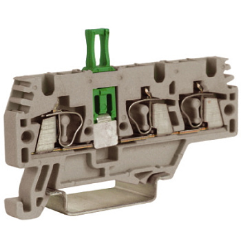 DKC HMM.2/1+2/SGR, проходной зажим, 1 ввод/2 вывода, серый 2,5 кв.мм, с размыкателем