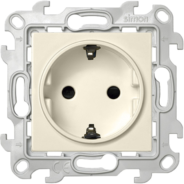Купить Simon 24 Слоновая кость Розетка 2К+3 Sсhuko с защитными шторками 2450432-031