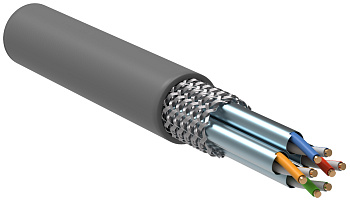 IEK ITK Кабель связи витая пара S/FTP, кат.6A 4х2х23AWG solid, ПВХ, 305м, серый LC1-C6A04-611