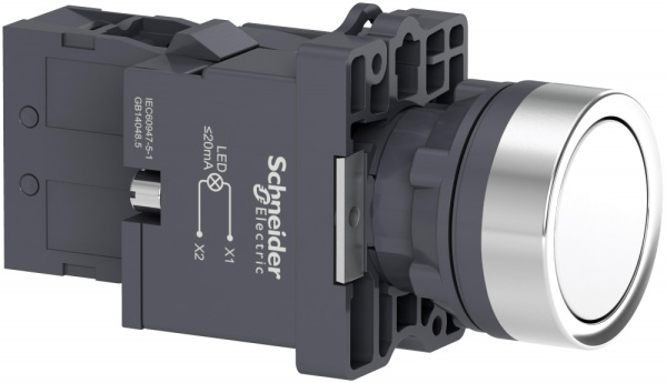 Купить SE Кнопка с подсветкой LED, 220В,белая,1НO XA2EW31M1