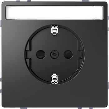 SE Merten D-Life Антрацит Розетка 16А с/з и полем для надписи MTN2302-6034
