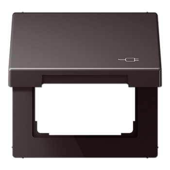 JUNG Рамка с подпружиненной крышкой для механизмов 50*50, с символом "Вилка", Dark AL2990KLSOCD