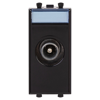 DKC Розетка TV проходная модульная, "Avanti", "Черный квадрат", 1 модуль