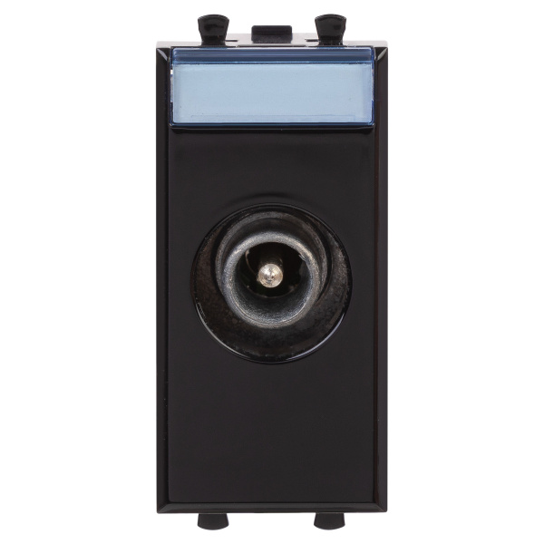 DKC Розетка TV проходная модульная, "Avanti", "Черный квадрат", 1 модуль